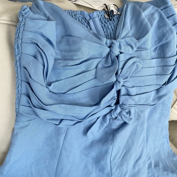 Zara Sky Blue Bow-Front Romper - Picture 4 of 8